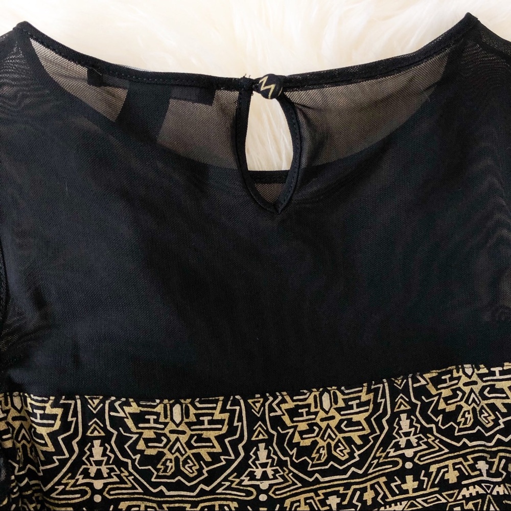 Forever 21 Black & Gold Sheer Accented Dre… - Picture 5 of 8